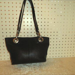 HOBO INTERNATIONAL BLACK SOFT LEATHER HOBO HANDBAG